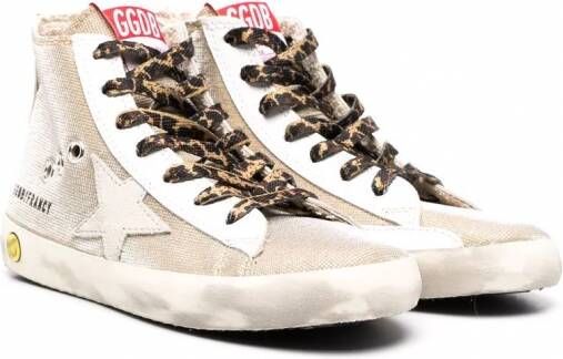 Golden Goose Kids Francy geruite sneakers Goud