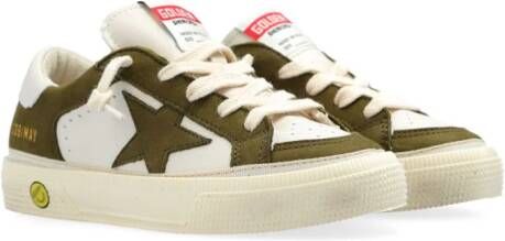 Golden Goose Kids May leren sneakers Wit