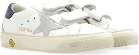 Golden Goose Kids May School leather sneakers Wit