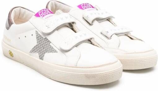 Golden Goose Kids May School sneakers met klittenband Wit