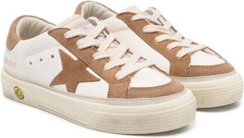 Golden Goose Kids Mid Star sneakers met gerafeld-effect Beige