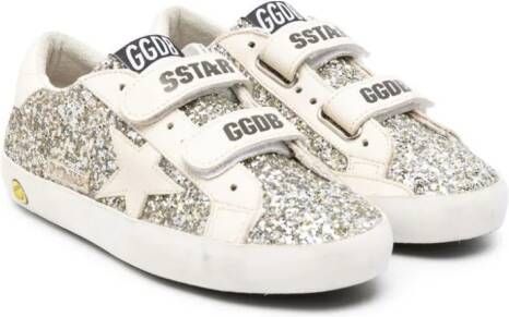 Golden Goose Kids Old School sneakers met glitter Wit