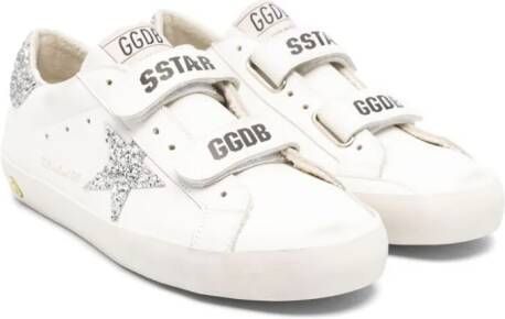 Golden Goose Kids Old School sneakers met glitter Wit