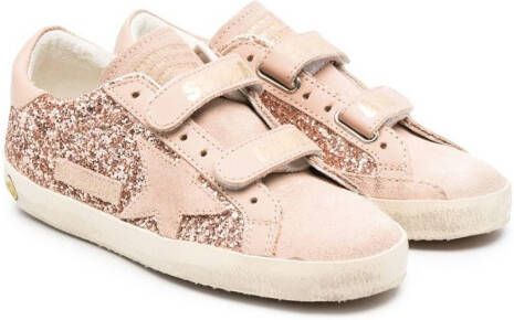 Golden Goose Kids Old School sneakers met klittenband Beige