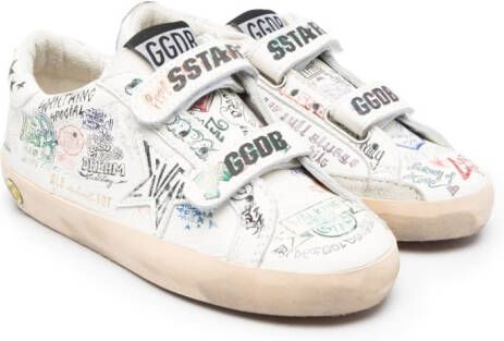 Golden Goose Kids Sneakers met klittenband Wit