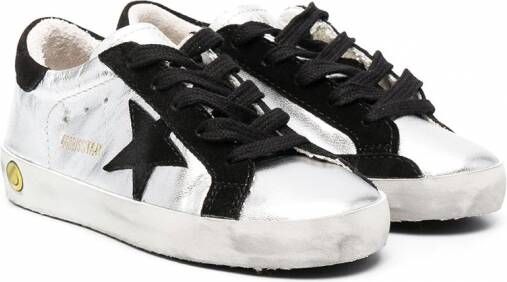 Golden Goose Kids Superstar gerafelde sneakers Zilver