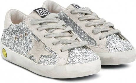 Golden Goose Kids Superstar sneakers met glitter Zilver