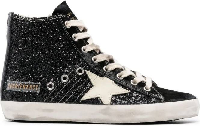 Golden Goose May sneakers met glitters Zwart