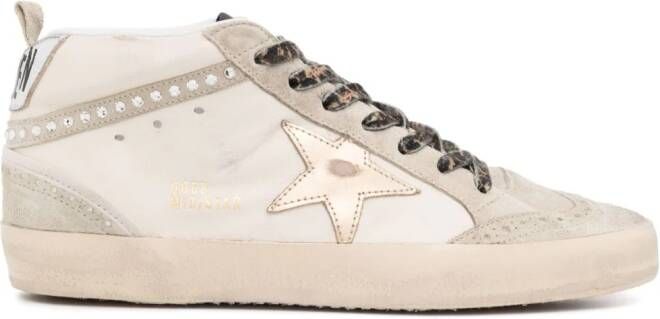 Golden Goose Mid Star sneakers met kristallen Beige