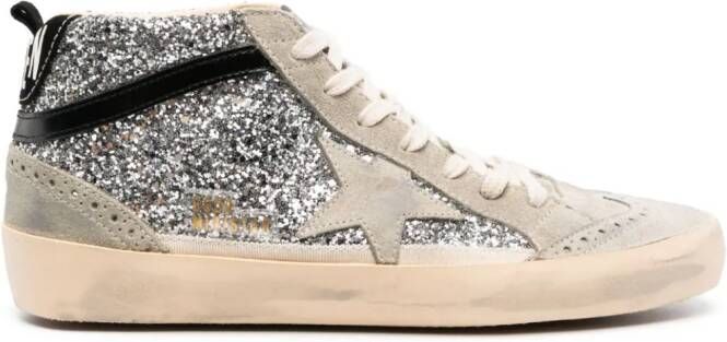 Golden Goose Mid Star sneakers met glitters Grijs
