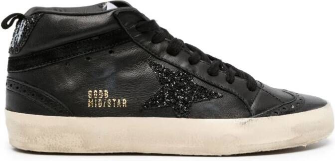 Golden Goose Mid-Star leather sneakers Zwart