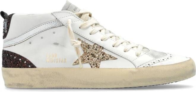 Golden Goose Mid Star sneakers met glitter Wit