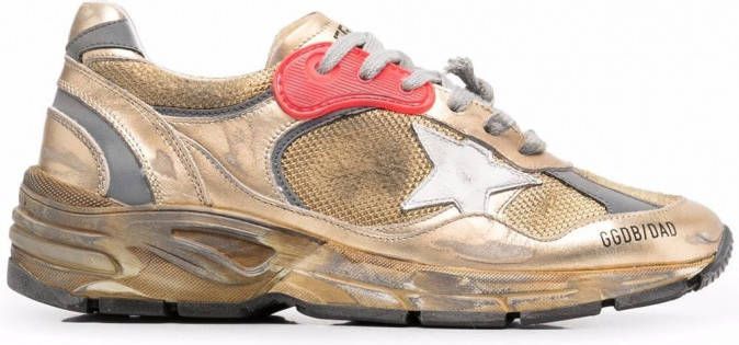 Golden Goose Running Sole sneakers met gerafeld effect Goud