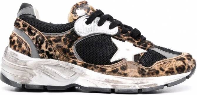 Golden Goose Running Sole sneakers met luipaardprint Bruin