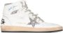 Golden Goose Sky Star high top sneakers dames leer leer Stof Stof rubber 34 Wit - Thumbnail 1