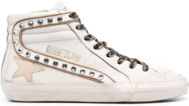 Golden Goose Slide sneakers verfraaid met kristallen Wit