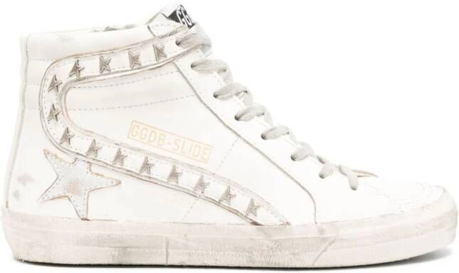 Golden Goose Slide high-top leather sneakers Wit
