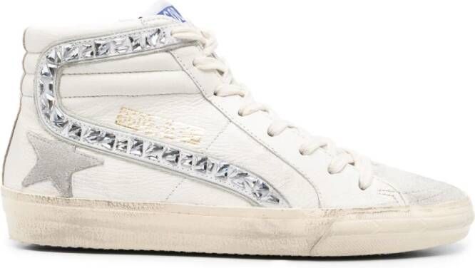 Golden Goose Slide sneakers verfraaid met kristallen Wit