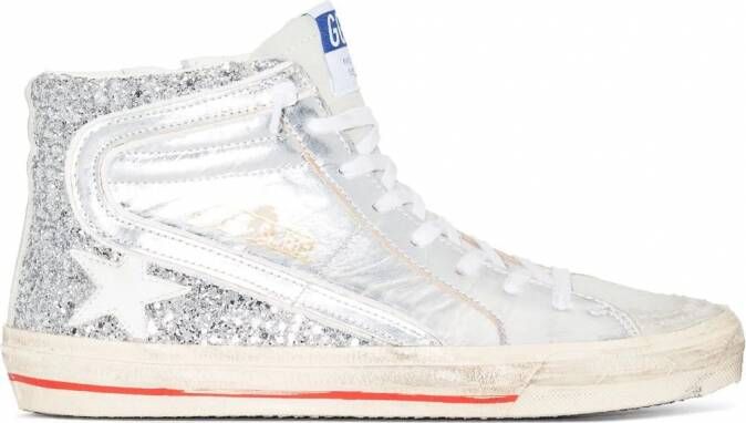 Golden Goose Sneakers met logopatch Zilver