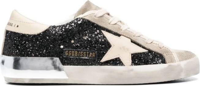 Golden Goose Super-Star glitter-detail sneakers Zwart