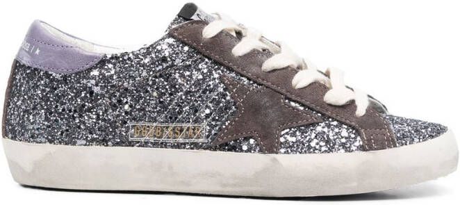 Golden Goose Super-Star sneakers met glitter Zilver