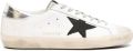 Golden Goose Super-Star sneakers van wit leer met zwarte nubuck ster en zilveren metallic leren hiellus - Wit