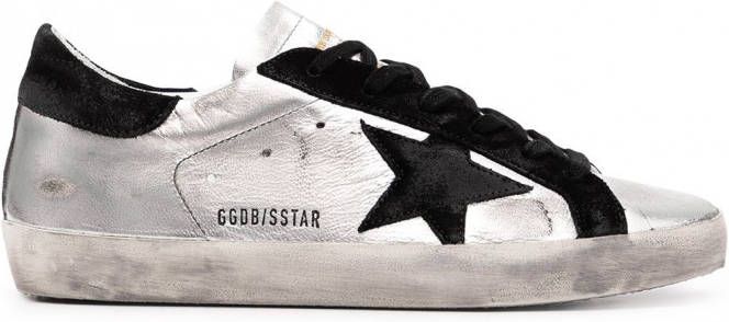 Golden Goose Super-Star leren sneakers Zilver