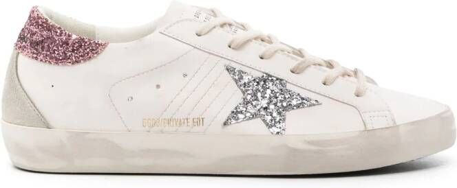 Golden Goose Super-Star sneakers met glitter Wit
