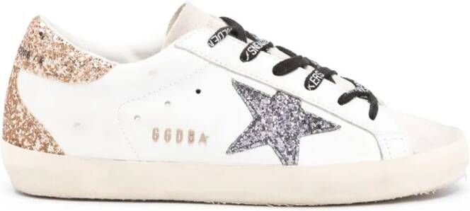 Golden Goose Super-Star sneakers met glitter Wit