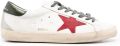 Golden Goose Super-Star sneakers met rode suède ster en groene leren hiellus Wit - Wit
