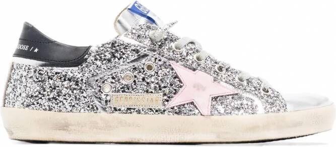 Golden Goose Superstar sneakers verfraaid met glitter Zilver
