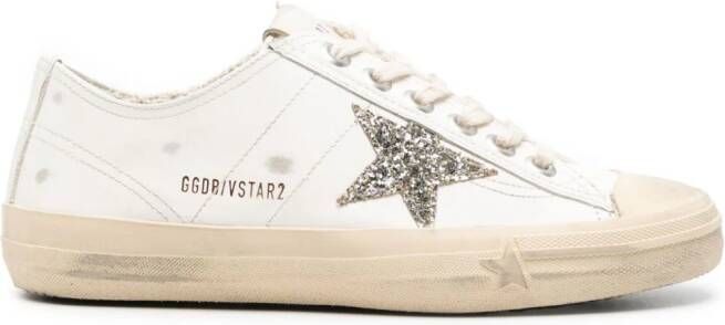 Golden Goose V-Star gerafelde sneakers Wit