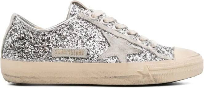 Golden Goose V-Star sneakers met glitter Zilver