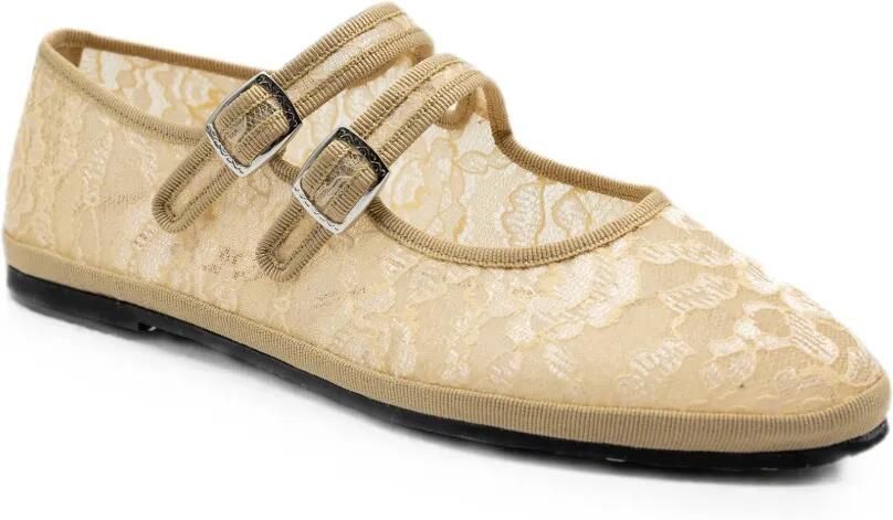 Gondolina Colombina Mary Jane ballerina's met kant Beige - Foto 2