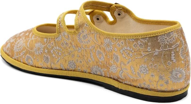 Gondolina Eloise ballerina's met bloemen-jacquard Geel - Foto 3