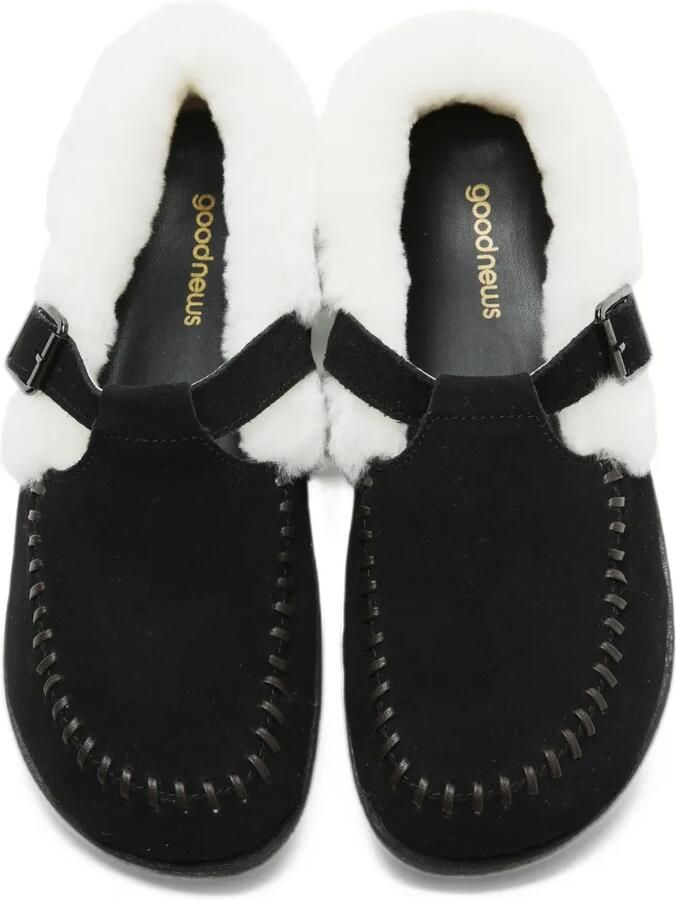 Good News shearling-trim whipstitch sneakers Zwart - Foto 4