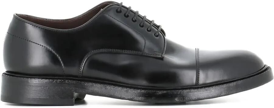 Green George 7084 derby schoenen met bewerkte neus Zwart