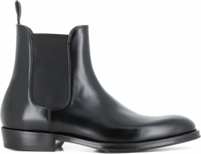Green George Chelsea leather boots Zwart
