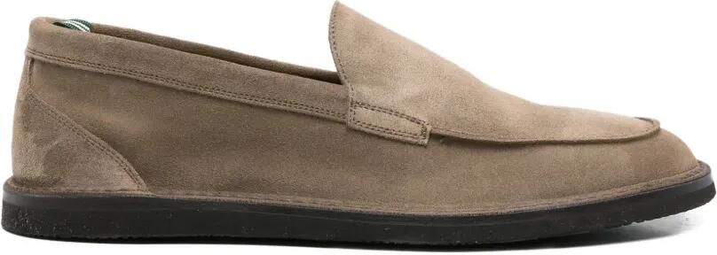 Green George Leren loafers Groen
