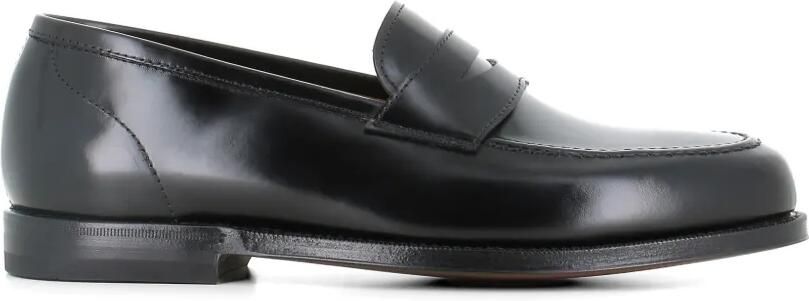 Green George Leren loafers met bandje Zwart