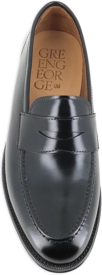Green George Leren loafers met bandje Zwart - Foto 3