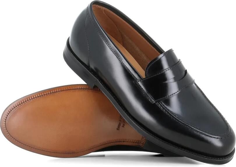 Green George Leren loafers met bandje Zwart - Foto 2