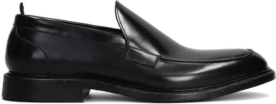 Green George Leren loafers Zwart