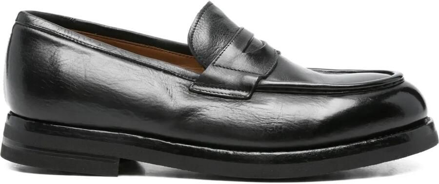 Green George Leren loafers Zwart