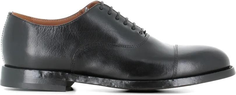 Green George Leren Oxford schoenen met neuskap Zwart