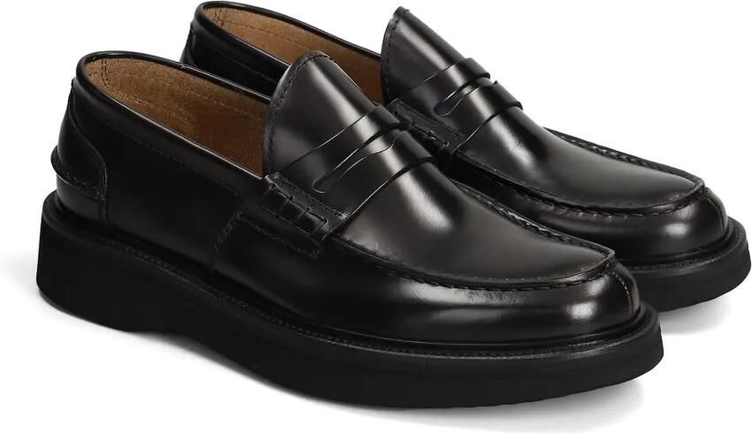 Green George Leren penny loafers Zwart - Foto 3