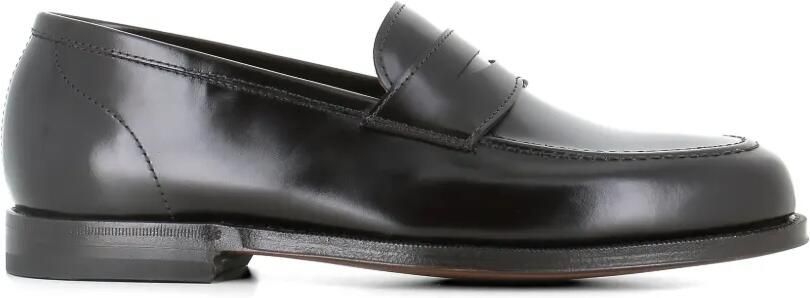Green George Penny leren loafers Bruin