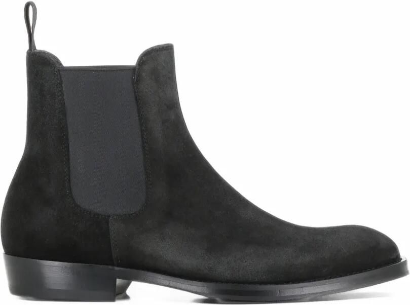 Green George suede Chelsea boots Zwart