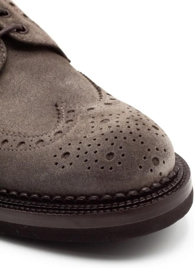 Green George Suède derby schoenen met brogue details Grijs - Foto 5