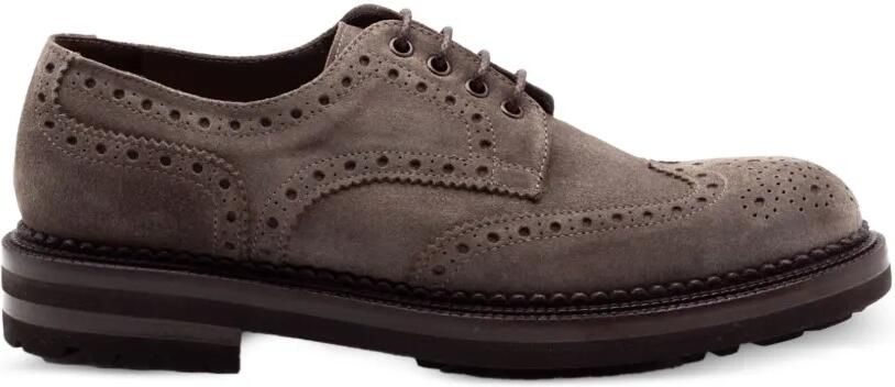 Green George Suède derby schoenen met brogue details Grijs